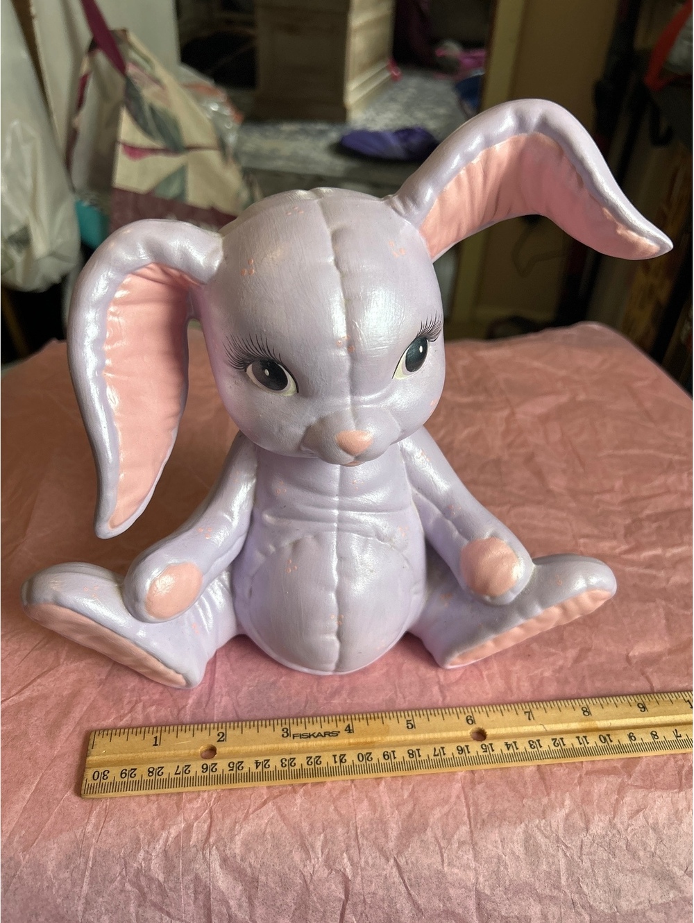 Vintage ceramic  purple bunny